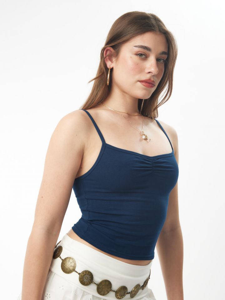 גופיית כותנה עם כיווץ