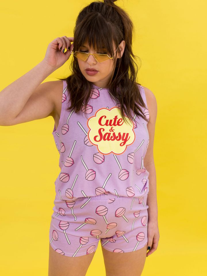 סט פיג’מה לא שרוולים SUGAR RUSH