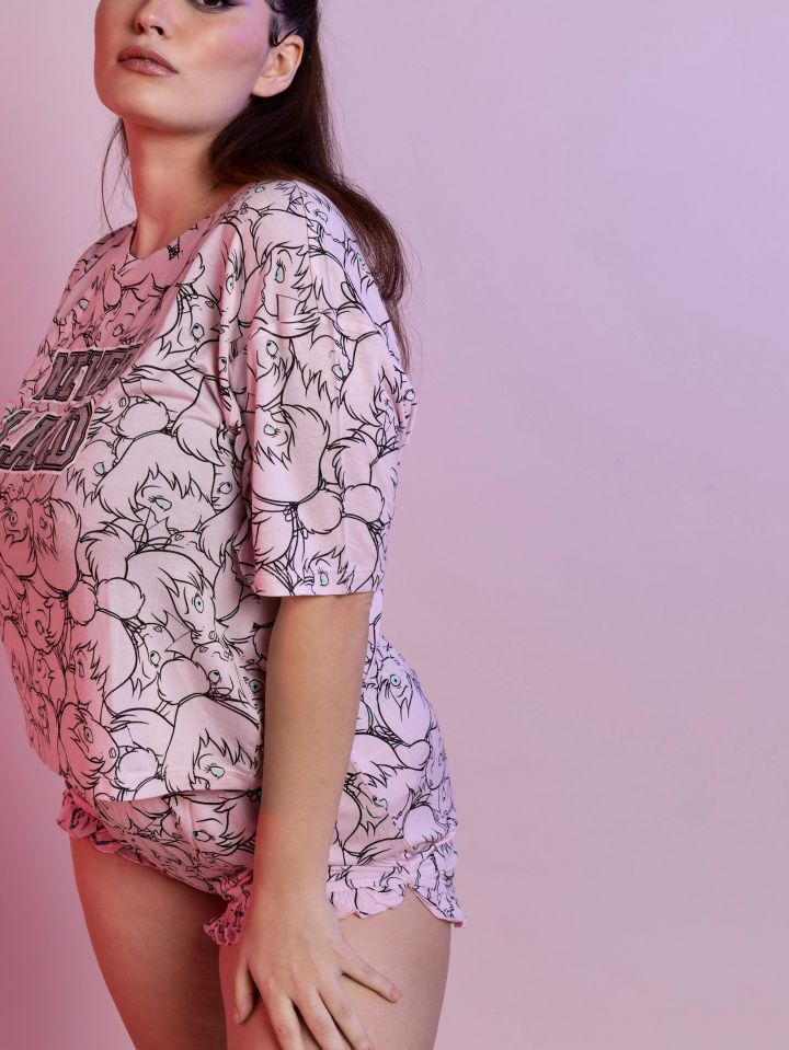 סט פיג’מה ורודה NEVERLAND