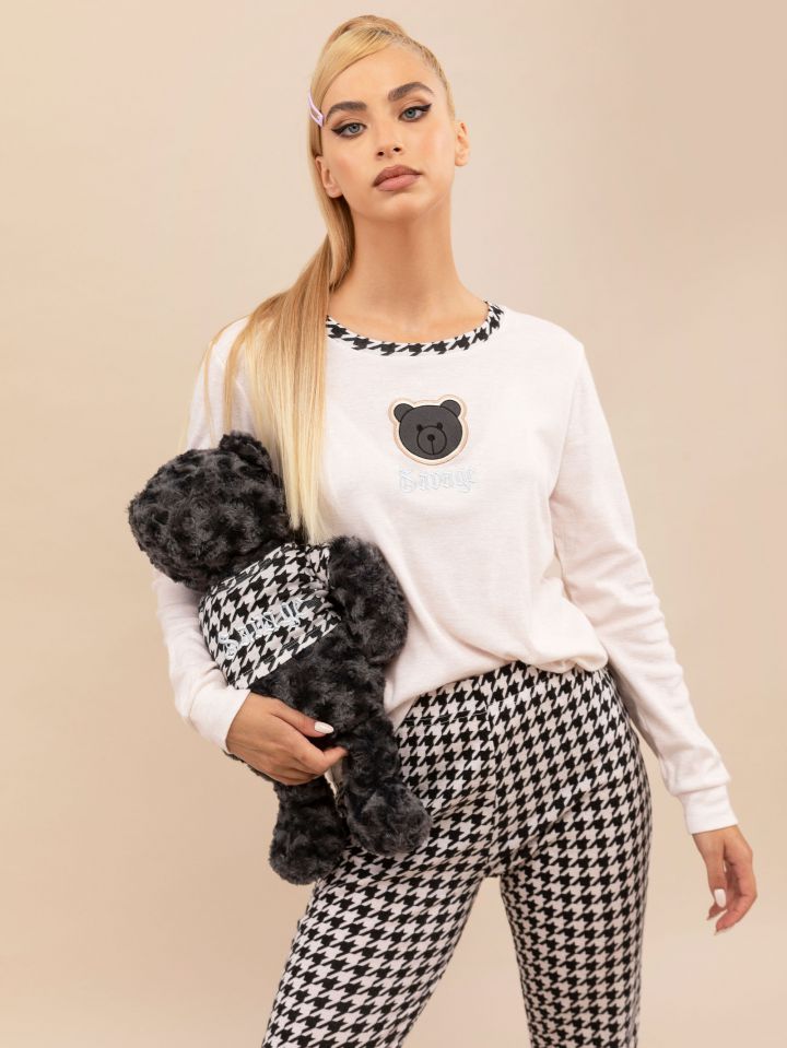 סט פיג’מה ארוכה בתיק דובי BEARY COOL