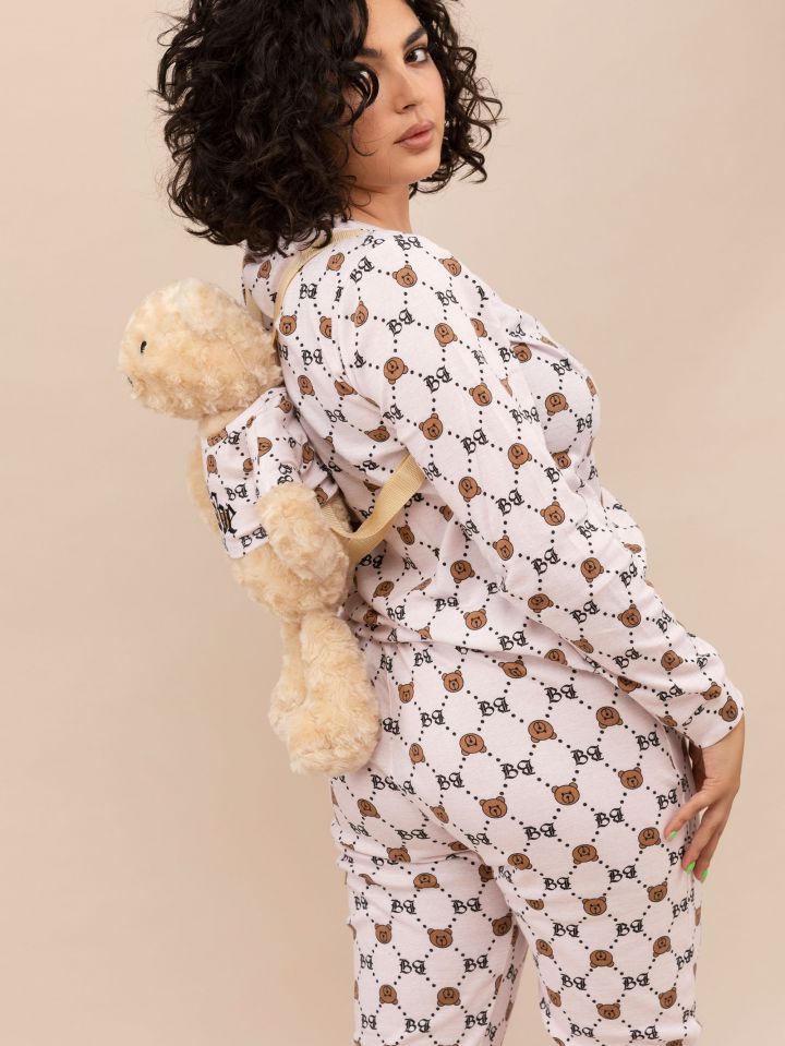 סט פיג’מה ארוכה בתיק דובי BEARY COOL