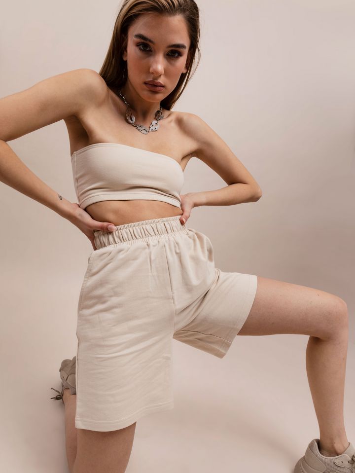 סט מכנסי באגי וטופ בנדו SO BASIC