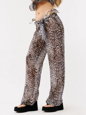 מכנס ארוך קשירה מבד שיפון