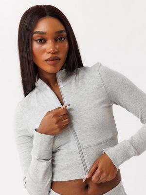 ג׳קט קרופ כותנה לייקרה