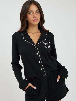 סט פיג׳מה מכופתרת וופל