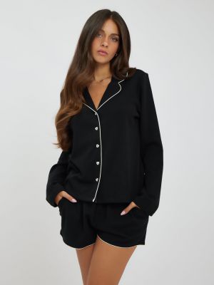 סט פיג׳מה מכופתרת וופל