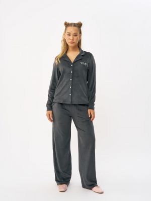 סט פיג’מה קטיפה ארוך