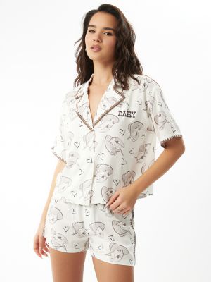 סט פיג׳מה מכופתרת דייזי דאק