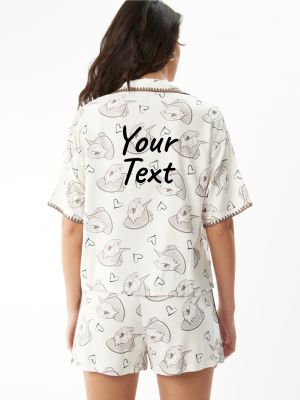 סט פיג׳מה מכופתרת דייזי דאק