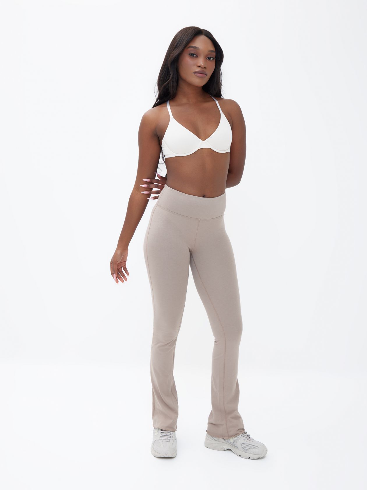 מכנסי פלייר כותנה לייקרה