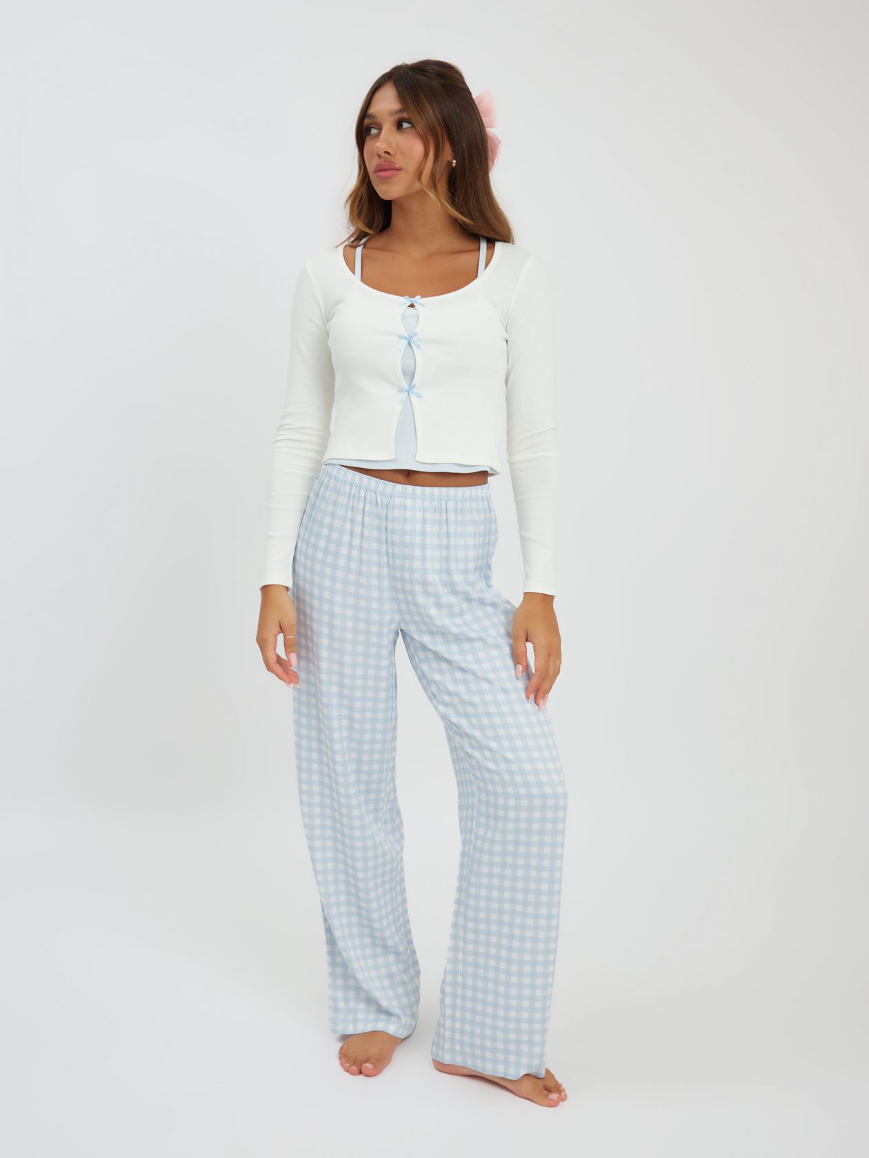 סט פיג׳מה קרדיגן ריב