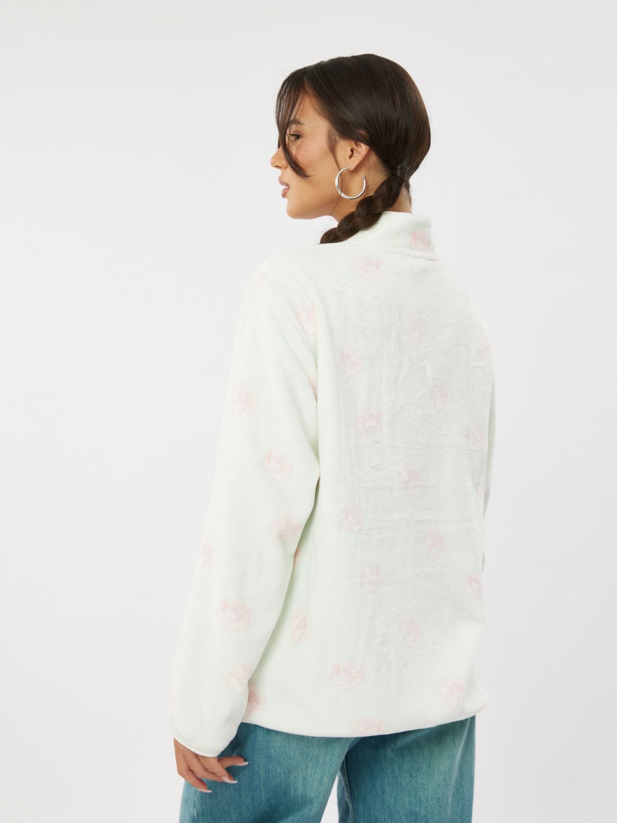 סווטשירט פליז פרחים