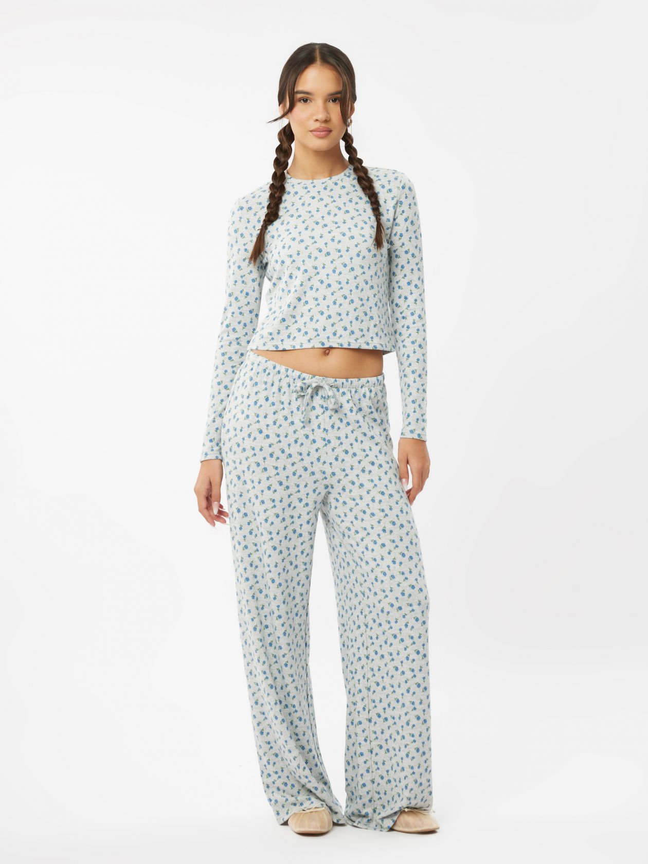 סט פיג׳מה פרחוני