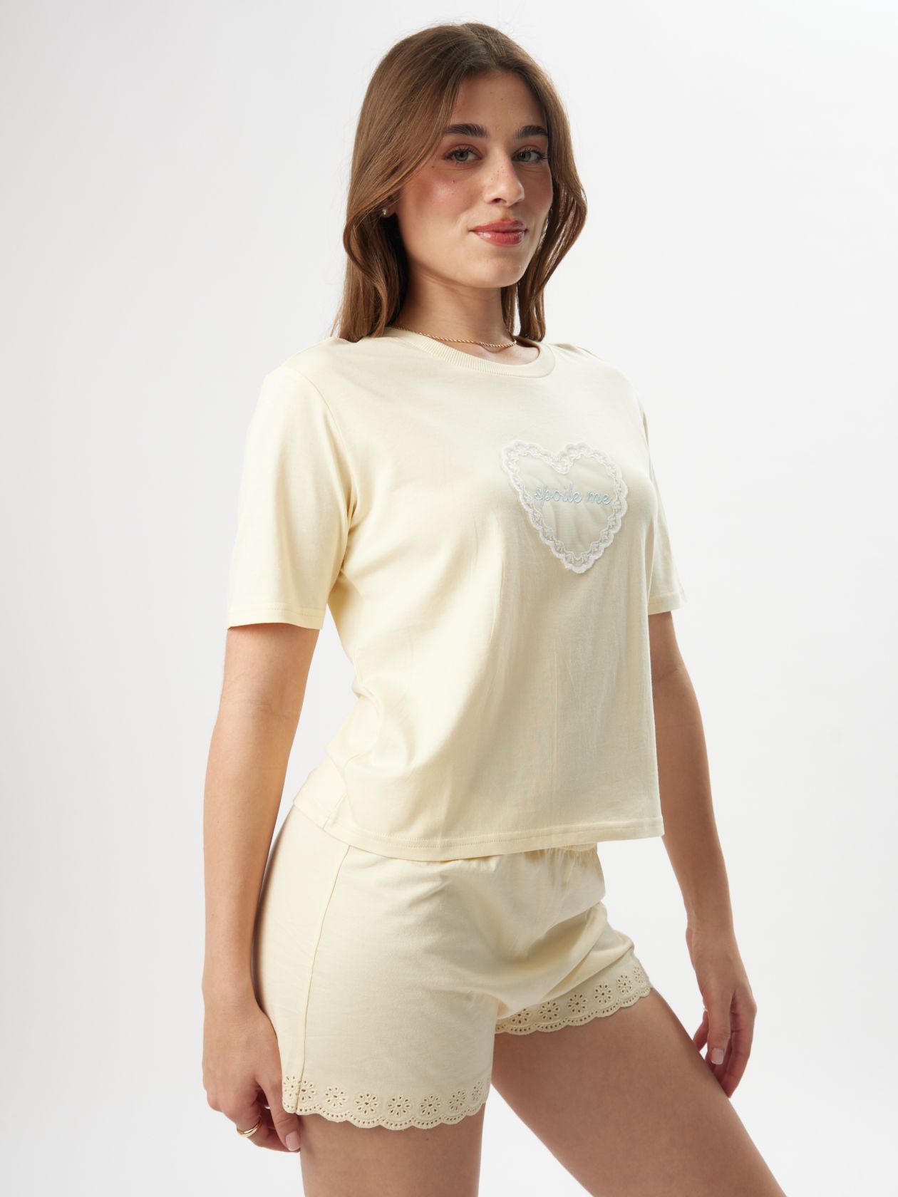 סט פיג׳מה סיומת תחרה