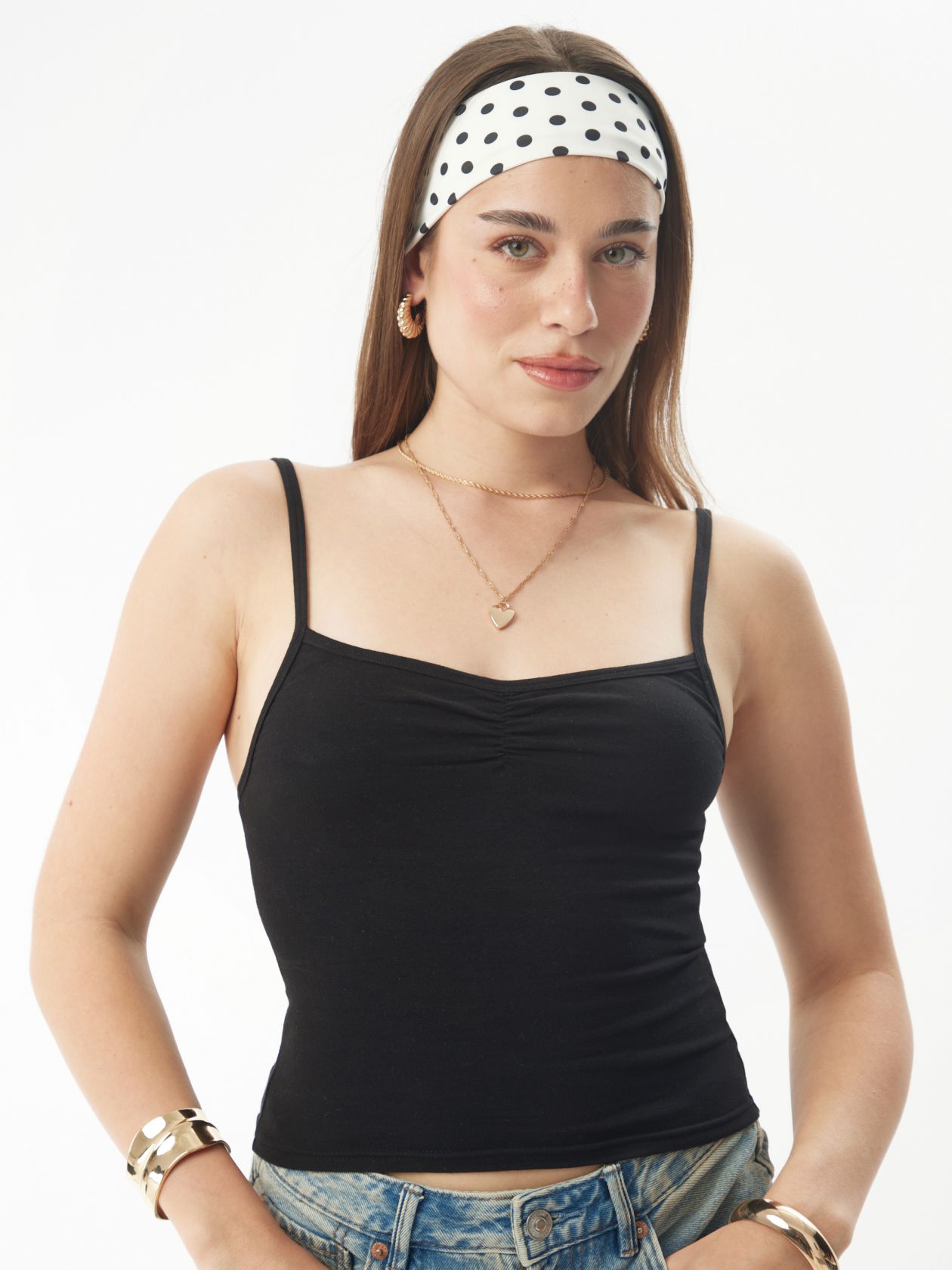 גופיית כותנה עם כיווץ