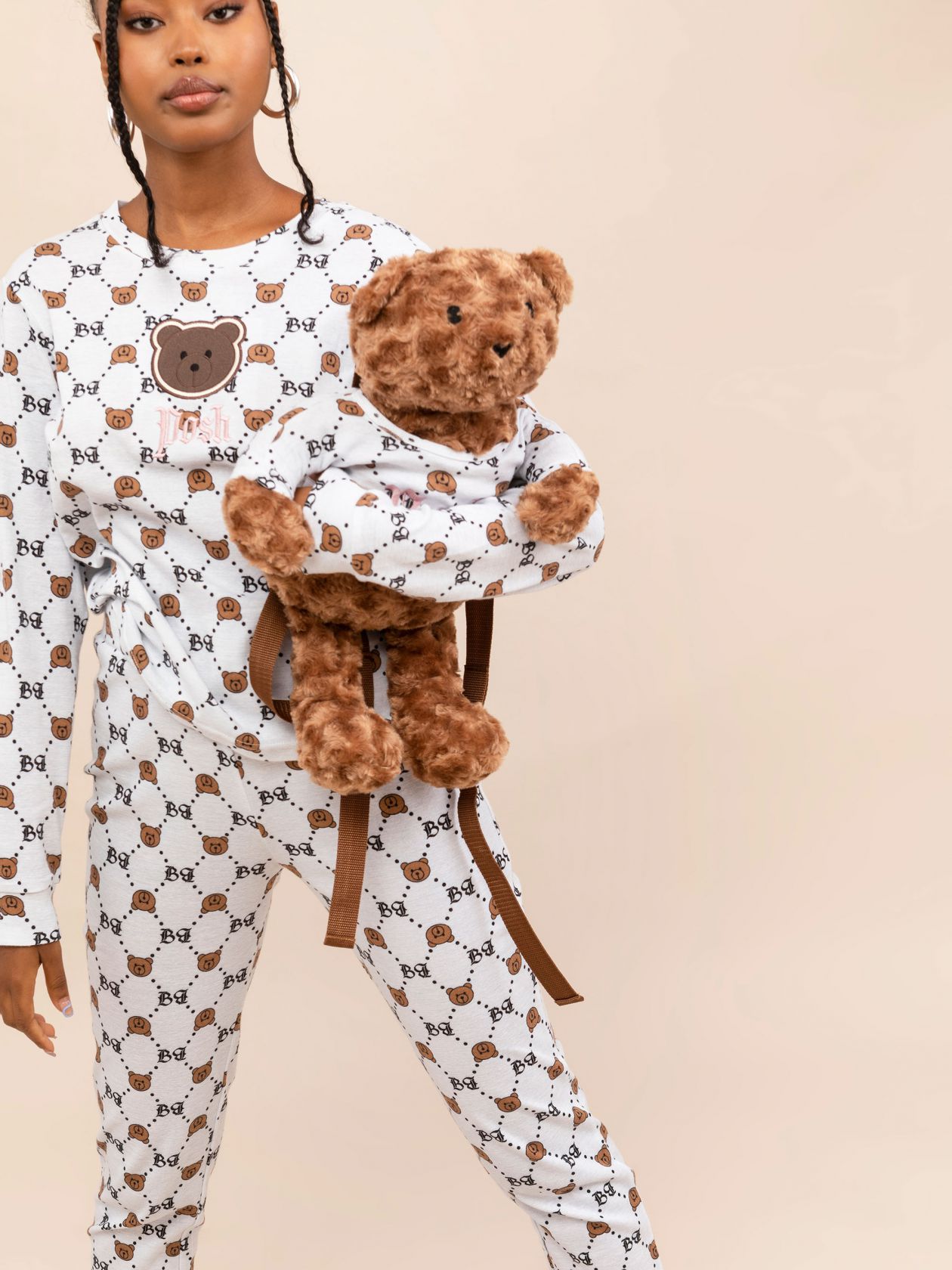 סט פיג’מה ארוכה בתיק דובי BEARY COOL