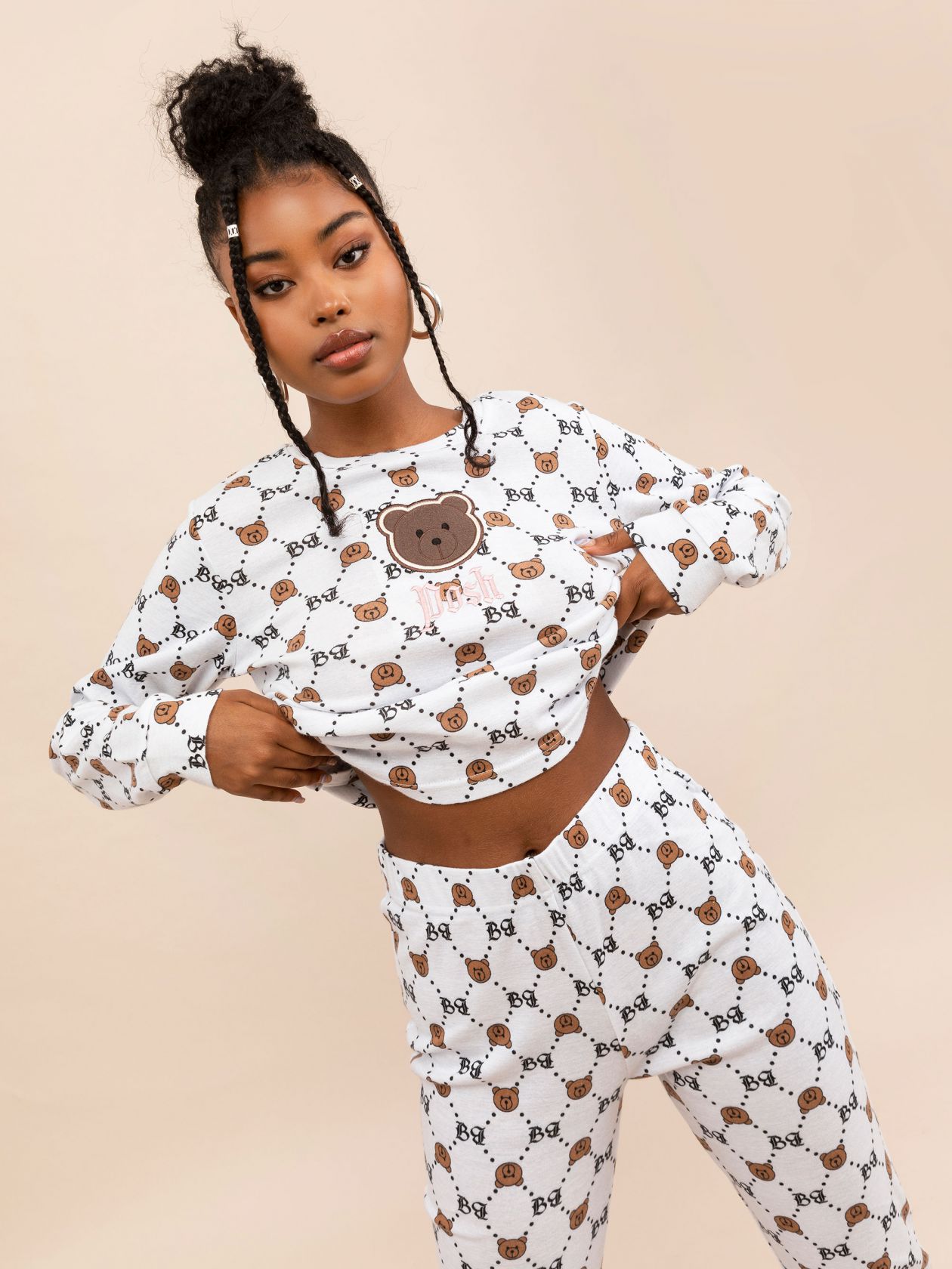 סט פיג’מה ארוכה בתיק דובי BEARY COOL