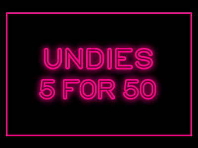 UNDIES 5 FOR 50