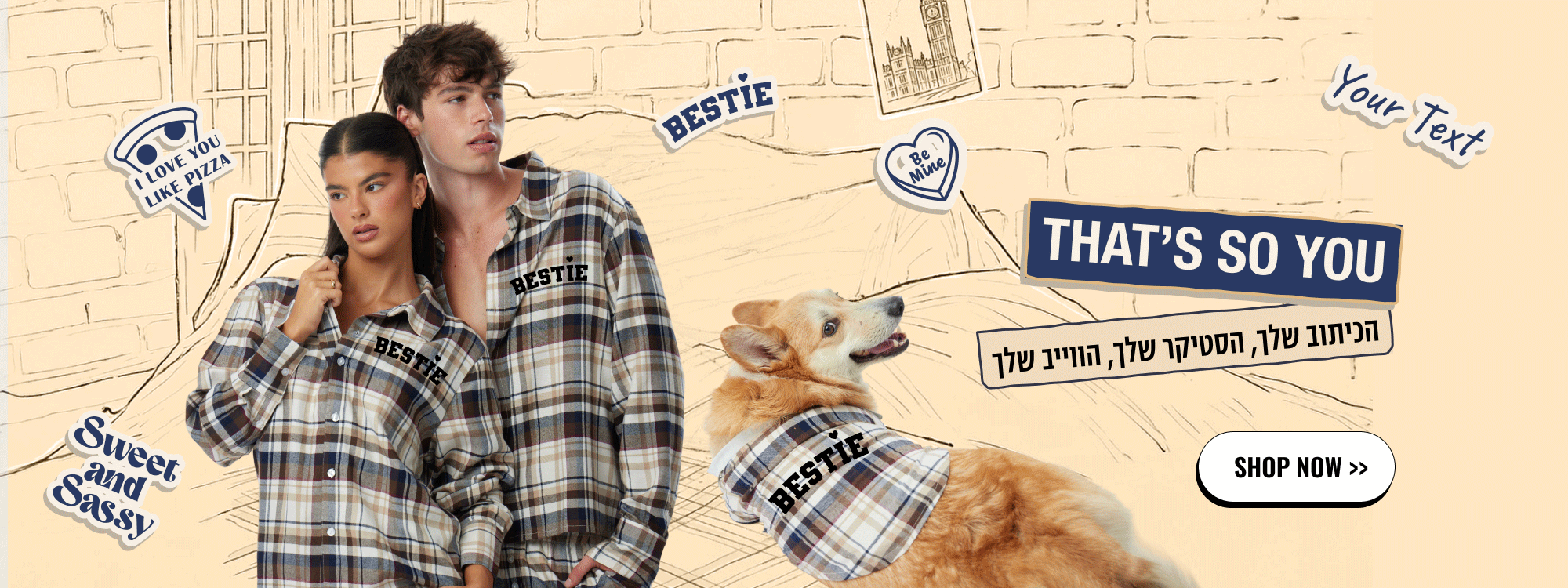 NAME IT.GIFT IT.REPEAT בלעדי באתר! כיתוב אישי/סטיקר לבחירתך SHOP NOW